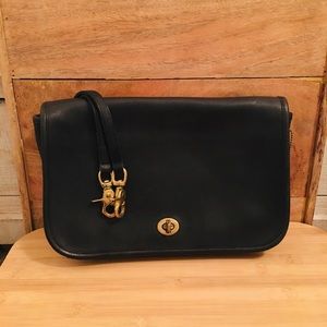 Coach Vintage Tanned Leather Black Bag